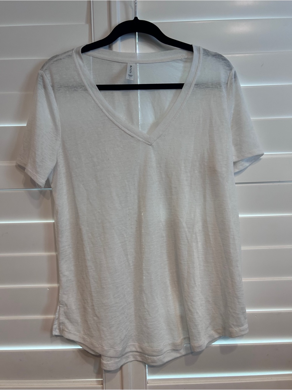 Athleta V Neck Tee White Size Large